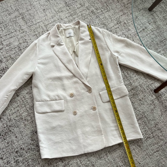 Aritzia Wilfred Cherrelle Blazer Sz Large Light Birch Summer Oversized Comfy - Picture 6 of 15